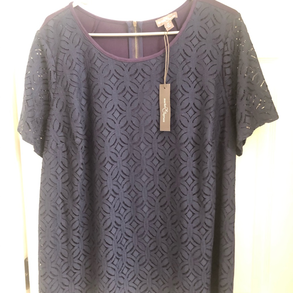 Navy blue detail blouse